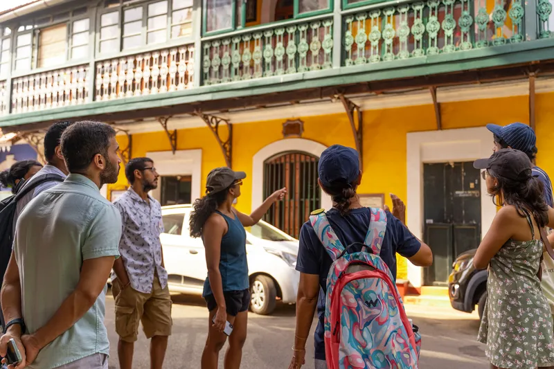 At Fontainhas with our investors Build3 Start up studio team for a walking tour by Soul Travelling