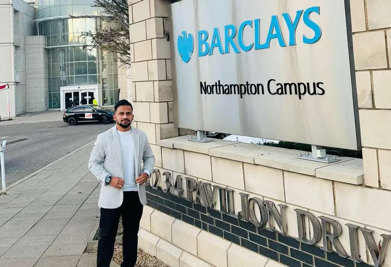 Clayton outside the Northampton campus