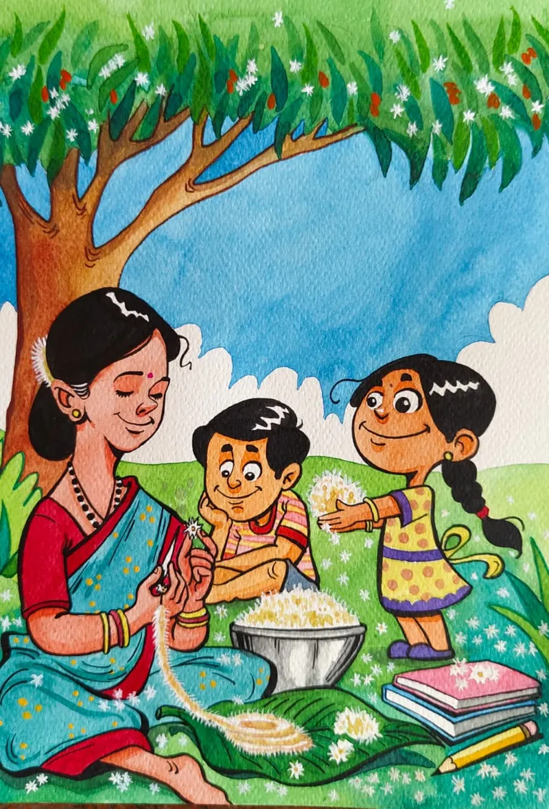 Cartoon-style illustration for book cover (1)