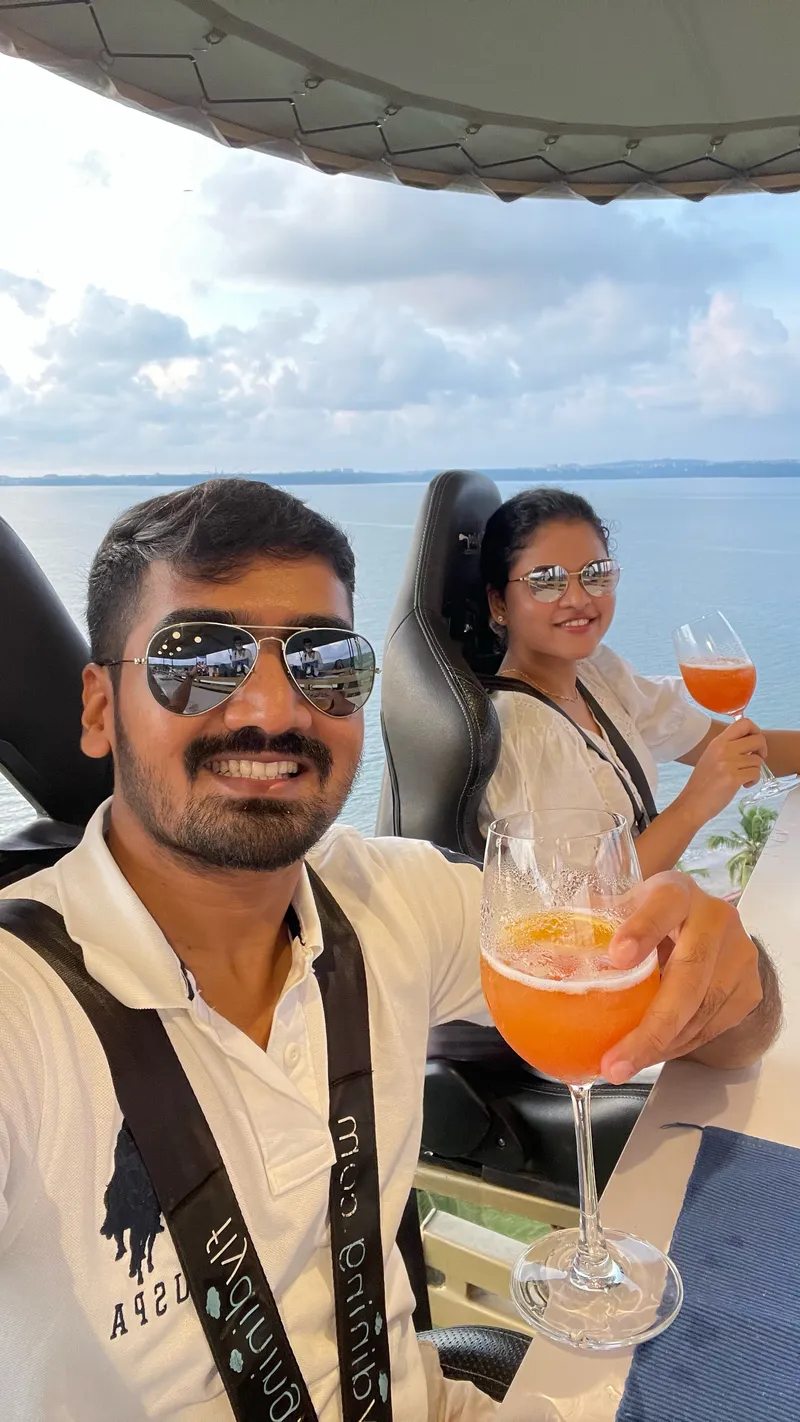 Cheers in the Sky at Fly Dining Grand Hyatt Bambolim
