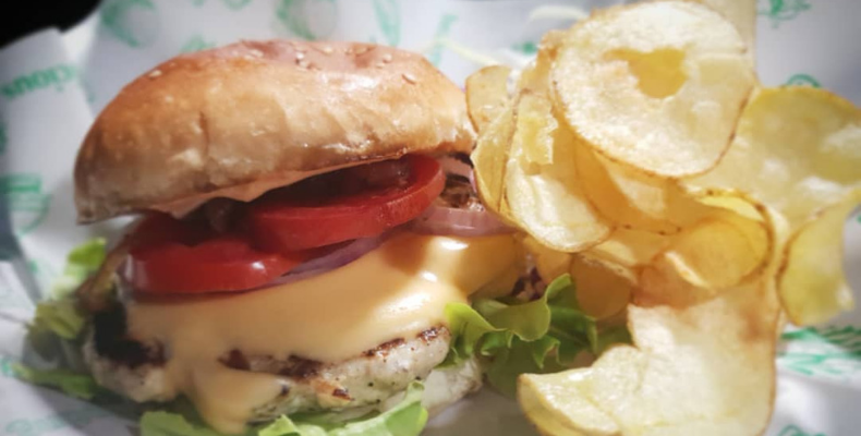 Chicken Burger and chips
