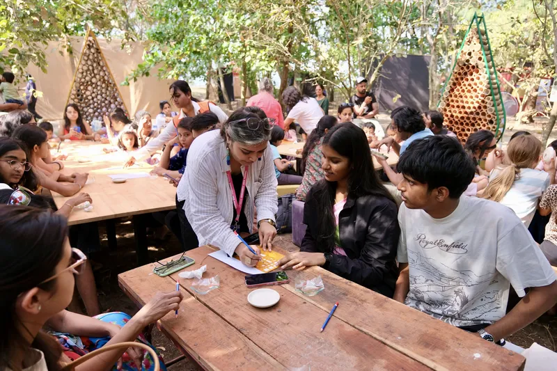 Childrens workshop at the festival venue Art Park at the Serendipity Arts Festival 2025