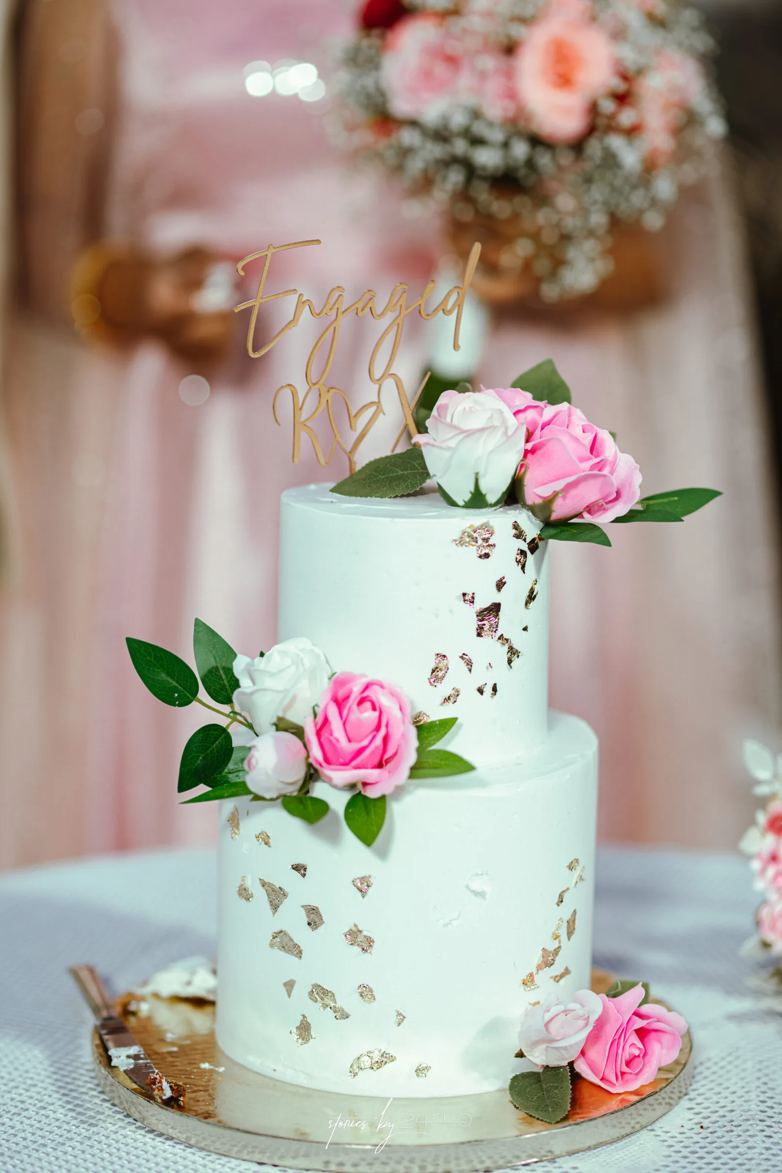 Custom Engagement Cake for a client