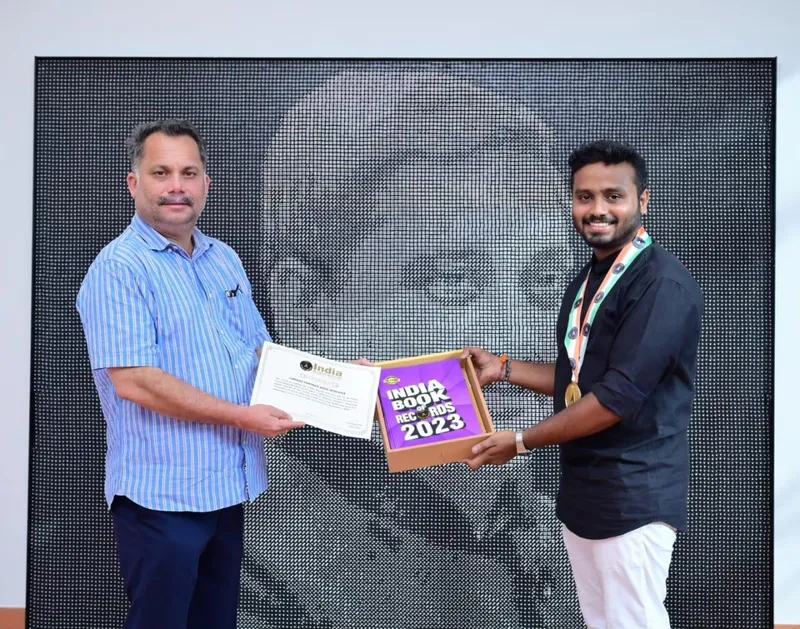 Dice Art Portrait of Late Manohar Parrikar Ji, Featured in the India Book of Records