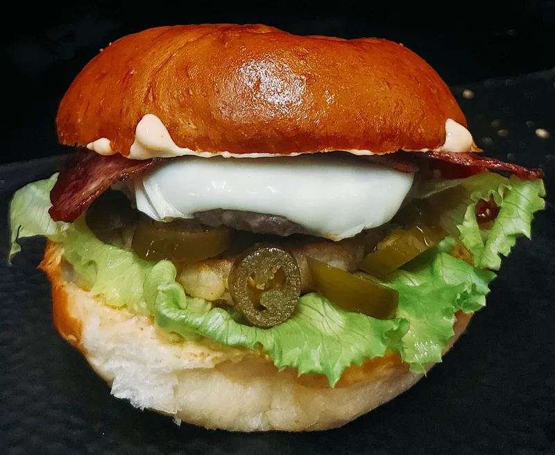 Ever popular Beef Jalapeno & smoked bacon burger_ Nickyms