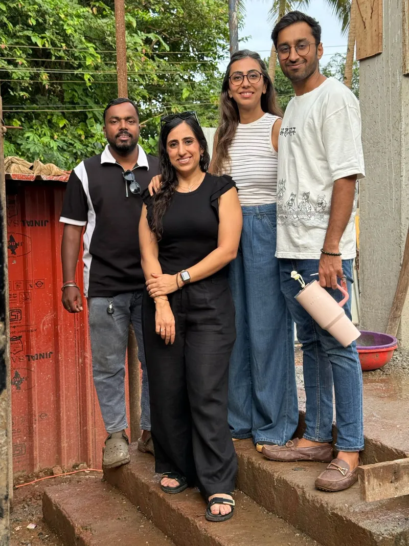 Founders - Sanya Hirani, Advay Lulla and Jayantika Bhatia along with Sandesh Ghadi Civil site engineer (1)