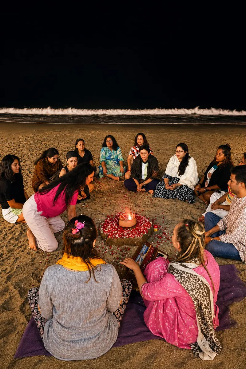 Full moon Ceremony in Ashwem Beach