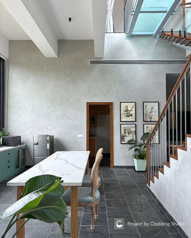 Grey Lime Plastered Kitchen at a Farmhouse in Parra