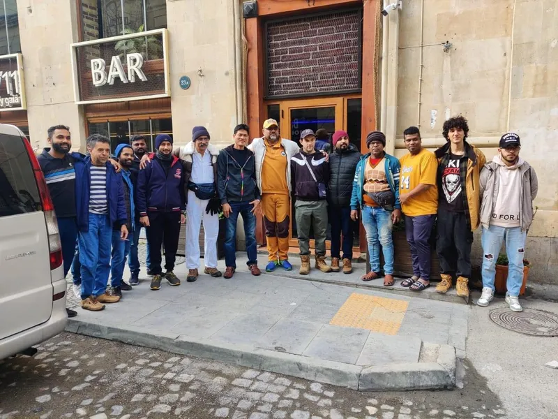 Hubert with his team in Baku, Azerbaijan