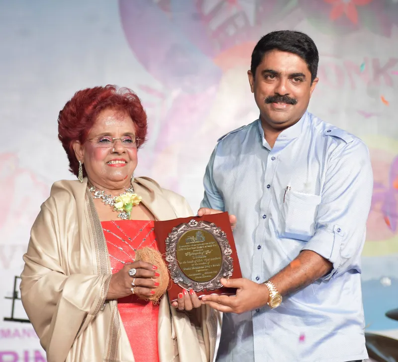 IMPORTANT Felicitation of Lorna at the hands of Shri. Vijai Sardesai min