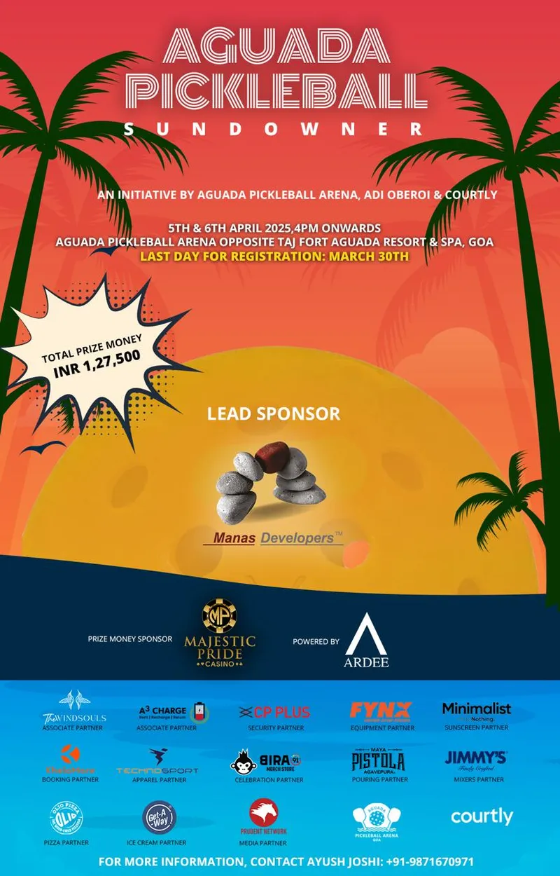 Image for Taj Fort Aguada to Host Goa’s First-Ever Sundowner Pickleball Tournament at Aguada Pickleball Arena