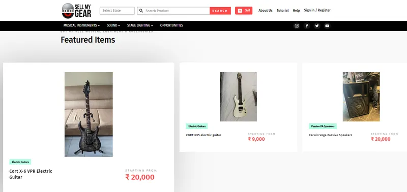 Items being sold on their website