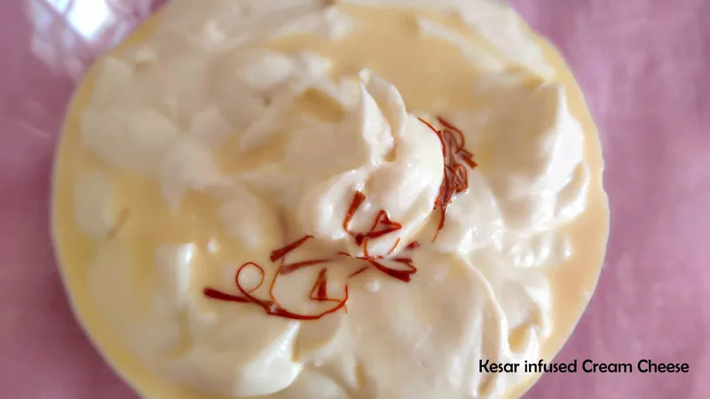 Kesar infused cream cheese