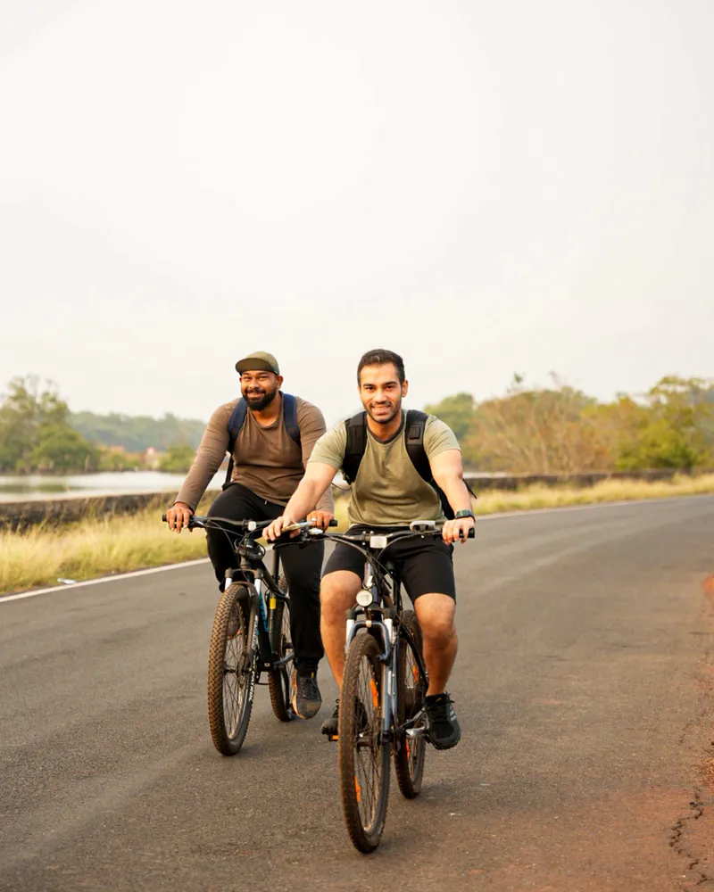 Me with my friend Craig Menezes for Cycling Trip at Diwar Hosted by Cycling Zens