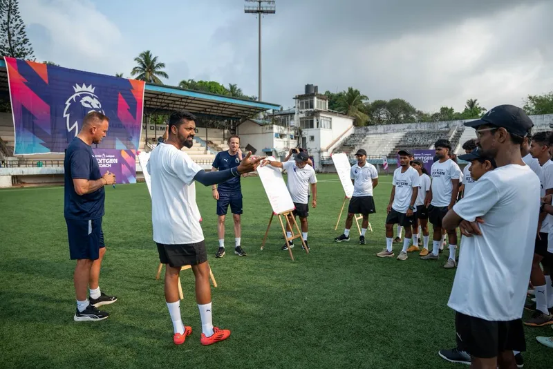 OSCAR Foundation coaches participate in an outdoor session as part of the Premier League's commitment to long-term football development in India (1)