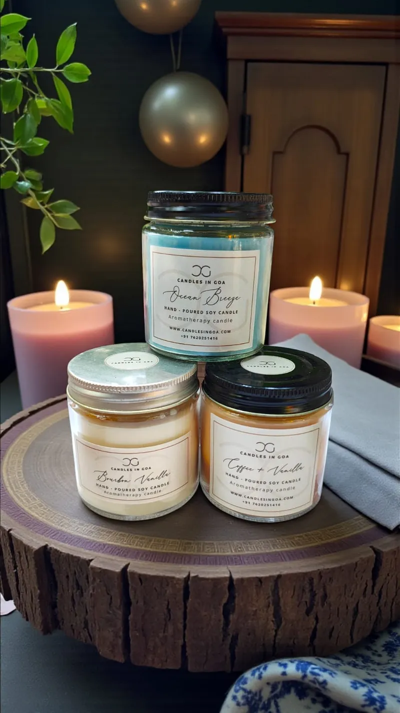 Range of hand poured soy candles