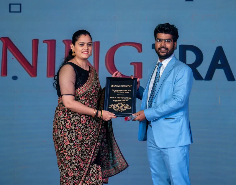 Receiving Recognition for Top Sales Representative in freight brokerage of the Year 2021 1