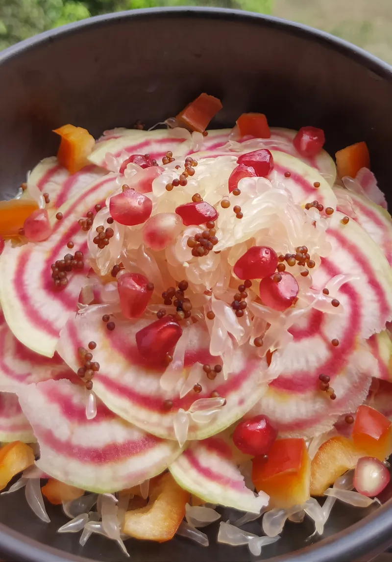 Robust Bowl Local organic Beetroot and Pomelo salad with Ragi