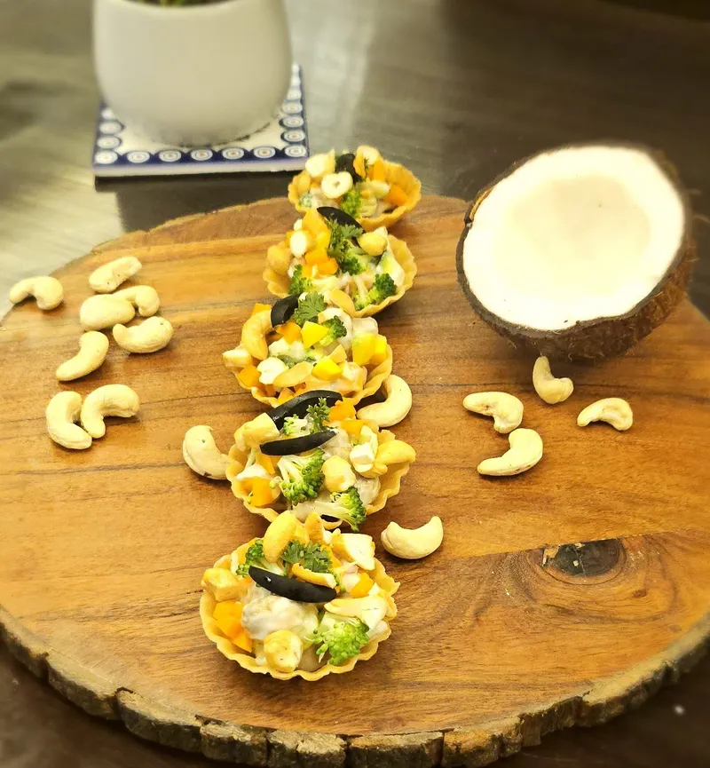 Russian Salad, Parmesean and Cashew Forminhas