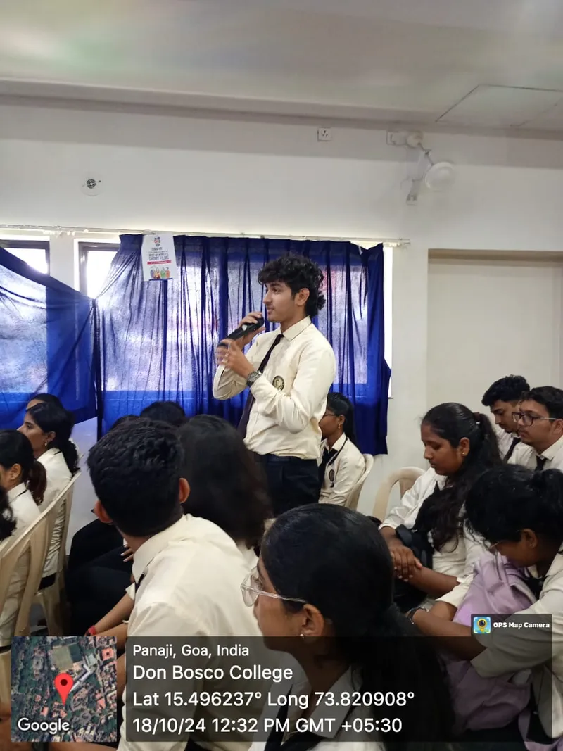 SY BBA student, Shawn Meneses during a post screening interaction