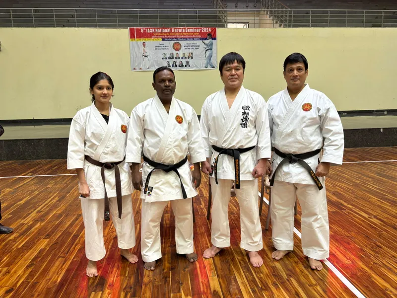 Sensei Rheanne, Sensei Ravindran, Shuseki Shihan Manabu Murakami and Sensei Roque Quadros
