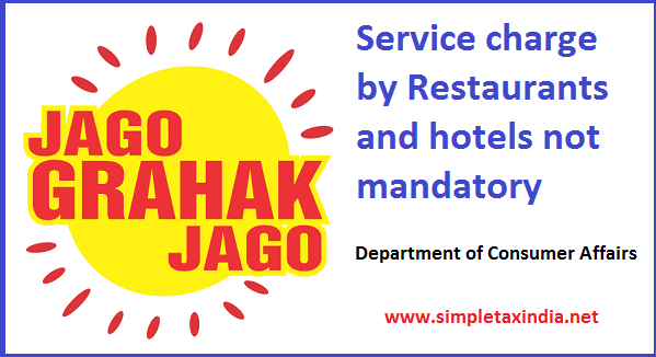 Service charge by hotels and restaurants not mandatory-Department of Consumer Affairs