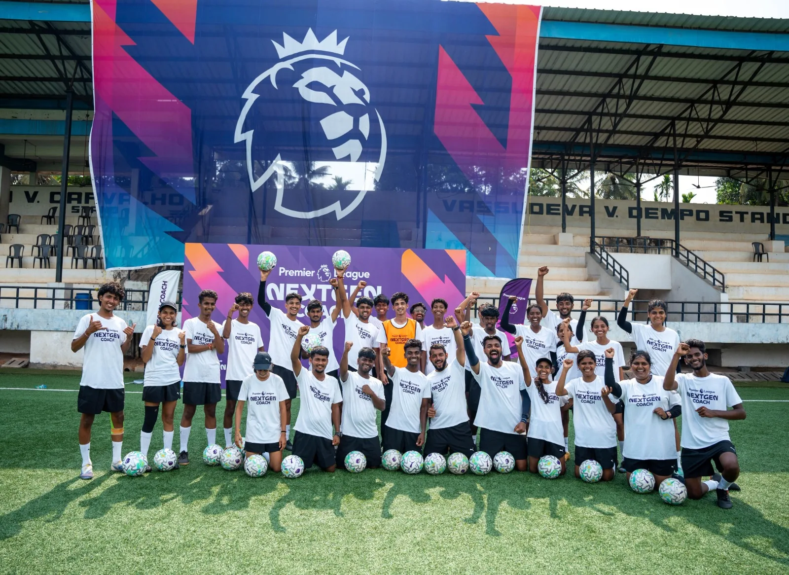 The 2026 PL Next Gen Coach programme in Goa trained over 30 OSCAR Foundation coaches. With support from Graham Robinson (first from left), Carl Plunkett (third from left), Shekhar Kerkar (fourth from left) (1)