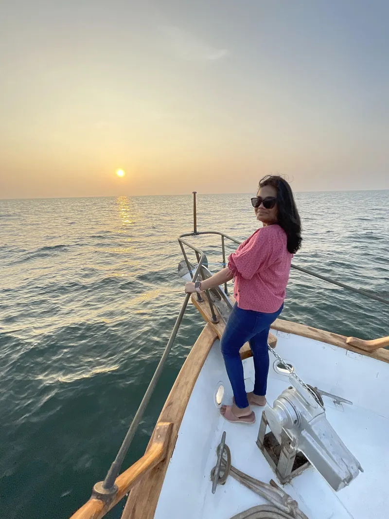 Urvashi At AGUAD Interactive Museum On A Sunset Yacht Ride Oragnised By The AGUAD Team