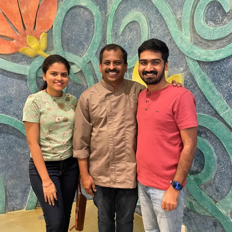 Vaibhavi and Tanay with celebrity chef Pillai at Goa Marriott Resort, Miramar (1)