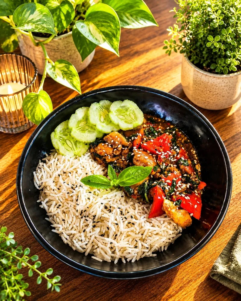 basil chicken and rice