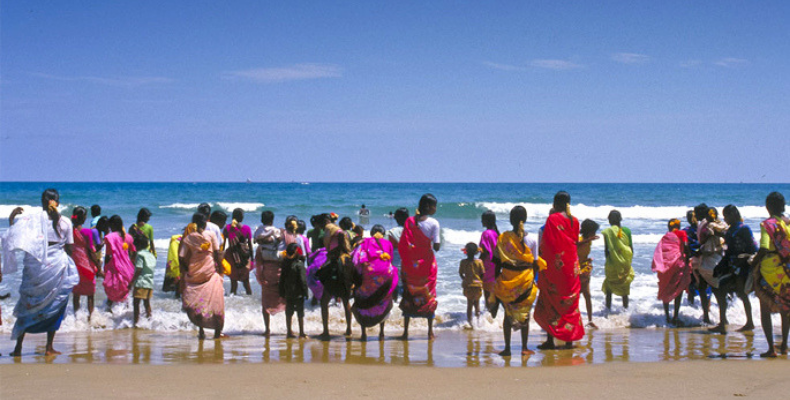 Saree and Salwar on beach DO NOT