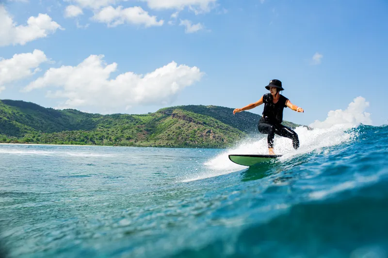 surfer blue wave